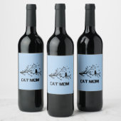「ふんわりと猫誇りを持ったのお母さん」 ワインラベル (ボトル)