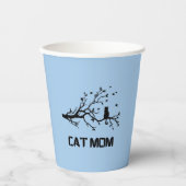 「ふんわりと猫誇りを持ったのお母さん 紙コップ (正面)