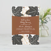 ふんわりオータム フォール リーフ & アコーン ベビーシャワー 招待状 (スタンド正面)