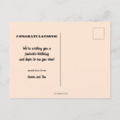 ふんわりガーリーおもしろ写真 パステル誕生日 ポストカード (裏面)