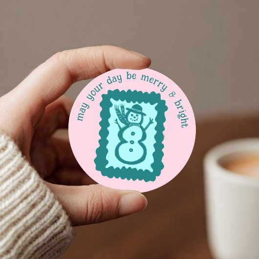 ふんわりクリスマススタンプ かわいい オーダーメイド 楽しい ラウンドシール