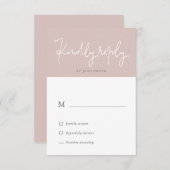 ふんわりパステルモダン ブラッシュ RSVP カード (正面/裏面)