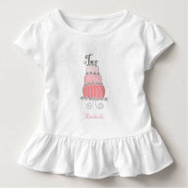 ふんわりピンクのケーキ　2人の女の子の2歳の誕生日パーティー ベビーTシャツ