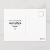 ふんわりピンクの豚のパーティーお礼 ポストカード (裏面)