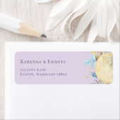 ふんわりムーンパープルベビーシャワー返信住所ラベル ラベル (インサイチュ)