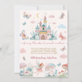 ふんわり妖精のファーストバースデー ピンクのお城 子供 サンキューカード (正面)