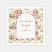 ふんわり妖精の1歳誕生日 スタンダードカクテルナプキン (正面)