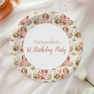 ふんわり妖精の1歳誕生日 ペーパープレート