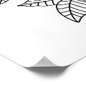 ふんわり手描き鳥のイラスト ポスター (角)