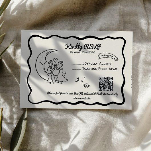 ふんわり月 RSVP 返信カード