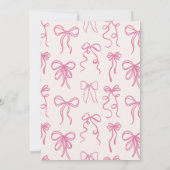 ふんわり かわいい ブッシュピンク リボン ベビーシャワー 招待状 (裏面)