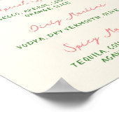 ふ whimsical キュート 手書き カクテル メニュー ポスター (角)