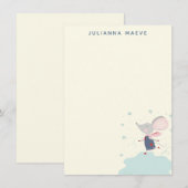 ふ whimsical マウス アイス スケーター ホリデー パーソナライズ ノートカード (正面/裏面)