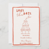 ふ whimsical 銅色の Save The Date 招待状 (正面)