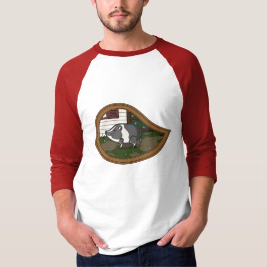 ぶたのバジル メンズライトシャツ Tシャツ (正面)