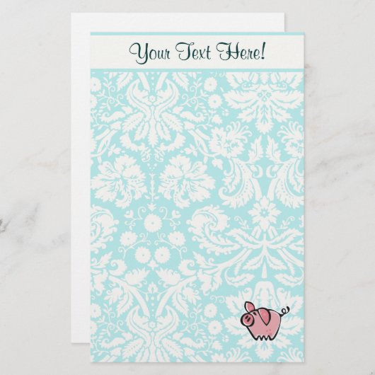 ぶた。可愛い 便箋 (正面/裏面)