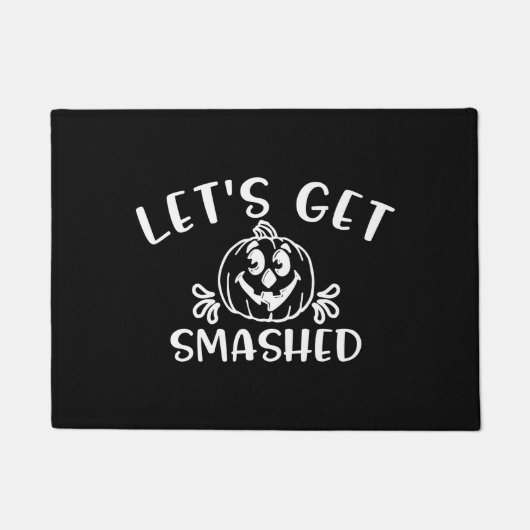 ぶち壊してみよう。感謝祭カボチャデザイン ドアマット (正面)