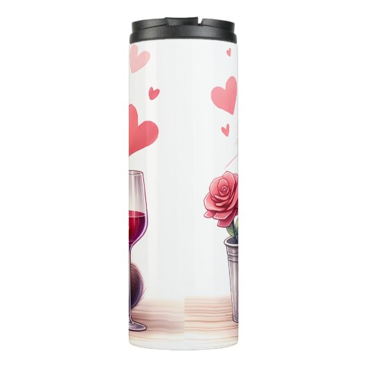 ぶつぶつ言う猫とワインとバラ タンブラー (裏面)