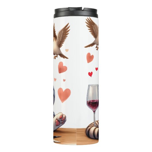 ぶつぶつ言う猫とワインボトル タンブラー (裏面)