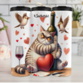 ぶつぶつ言う猫とワインボトル タンブラー