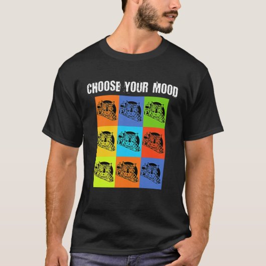 ぶつぶつ言う野良猫テーマ Tシャツ (正面)