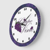 ぶどうつる植物キッチンクロック ラージ壁時計 (傾斜)