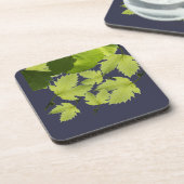 ぶどうつる植物グリーン葉ズ コースター (左側)