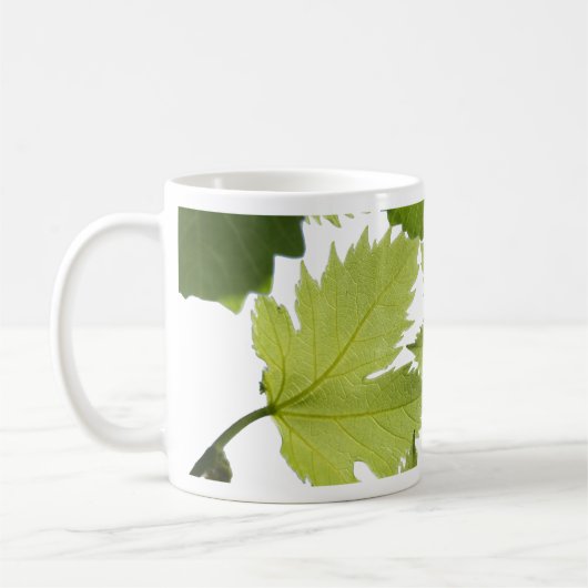 ぶどうつる植物グリーン葉ズ コーヒーマグカップ (左)