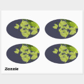 ぶどうつる植物グリーン葉ズ 楕円形シール (シート)