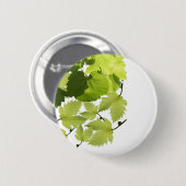 ぶどうつる植物グリーン葉ズ 缶バッジ (正面&裏面)