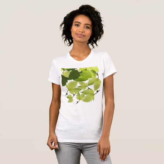 ぶどうつる植物グリーン葉ズ Tシャツ (正面フル)