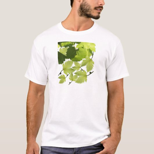 ぶどうつる植物グリーン葉ズ Tシャツ (正面)