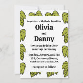 ぶどうつる植物グ離れリーンつる植物ボタ結婚ニカル 招待状 (正面)