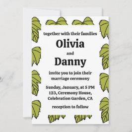 ぶどうつる植物グ離れリーンつる植物ボタ結婚ニカル 招待状