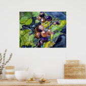 ぶどうつる植物スチルライフフルーツアート絵画のポスター ポスター (キッチン)