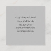 ぶどうつる植物ブドウ畑ワイン スクエア名刺 (裏面)