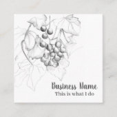 ぶどうつる植物ブドウ畑ワイン スクエア名刺 (正面)