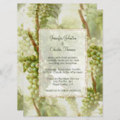 ぶどうつる植物ワイナリーをテーマにしたラージ結婚ズ 招待状 (正面/裏面)