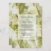 ぶどうつる植物ワイナリー結婚テーマ 招待状 (正面/裏面)