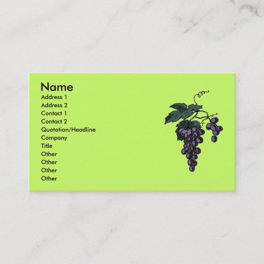 ぶどうつる植物名刺 名刺 (正面)