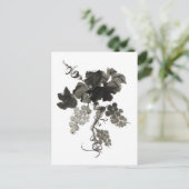 ぶどうつる植物墨絵 ポストカード (スタンド正面)