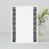ぶどうつる植物白黒パネルフォイル招待状 箔招待状 (立ち正面)