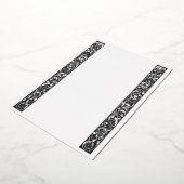 ぶどうつる植物白黒パネルフォイル招待状 箔招待状 (回転した状態)