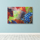 ぶどうつる植物紅葉ヴィネヤードウォーター色 キャンバスプリント (インサイチュ (ウッドフロア))