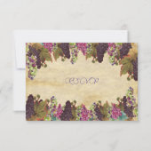 ぶどうつる植物素朴紙背景 出欠カード (正面)