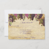 ぶどうつる植物素朴紙背景 出欠カード (裏面)