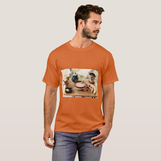 ぶどうとバナナの朝食Tシャツ Tシャツ (正面フル)