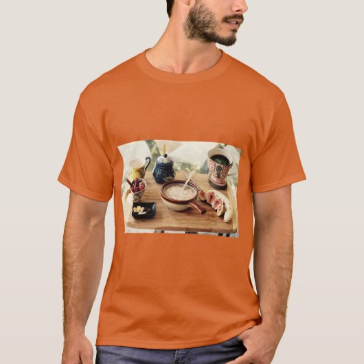 ぶどうとバナナの朝食Tシャツ Tシャツ (正面)