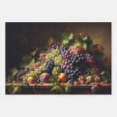 ぶどうとフルーツ絵を描の分離 ラッピングペーパーシート (正面3)