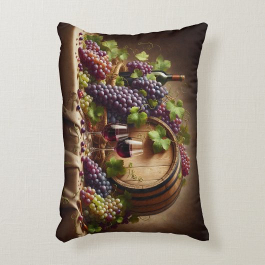 ぶどうとワインが生き残る アクセントクッション (正面(垂直))